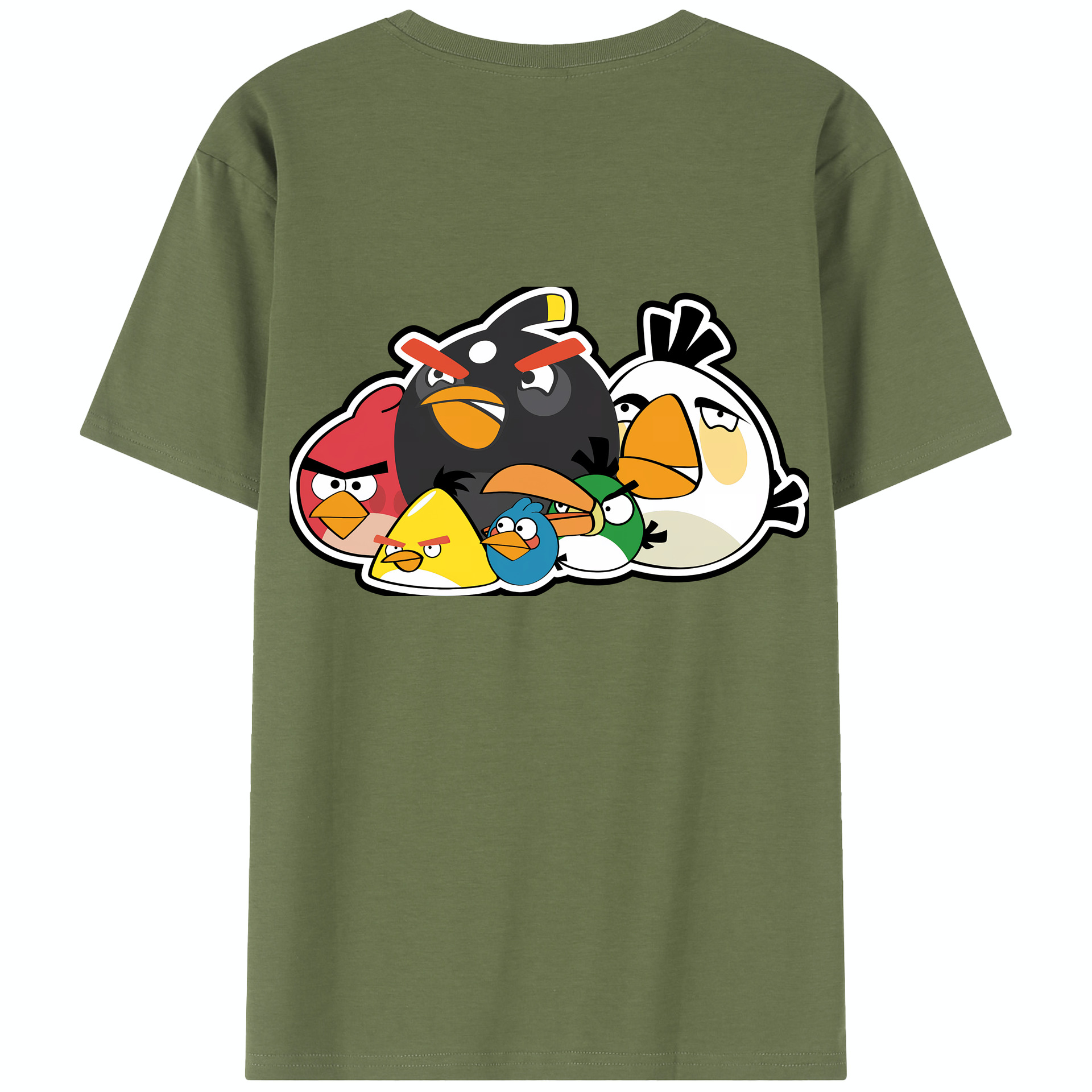（画像用） Angry Birds アングリーバード 綿100％半袖Tシャツ（背面プリント）